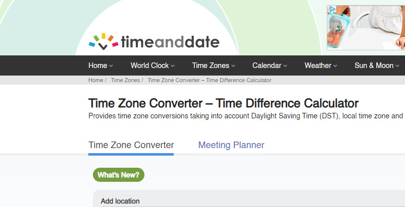 Time Zone Converter and Meeting Planner